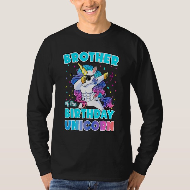 Camiseta Hermano Del Cumpleaños Unicornio Dabbing Unicorn G (Anverso)
