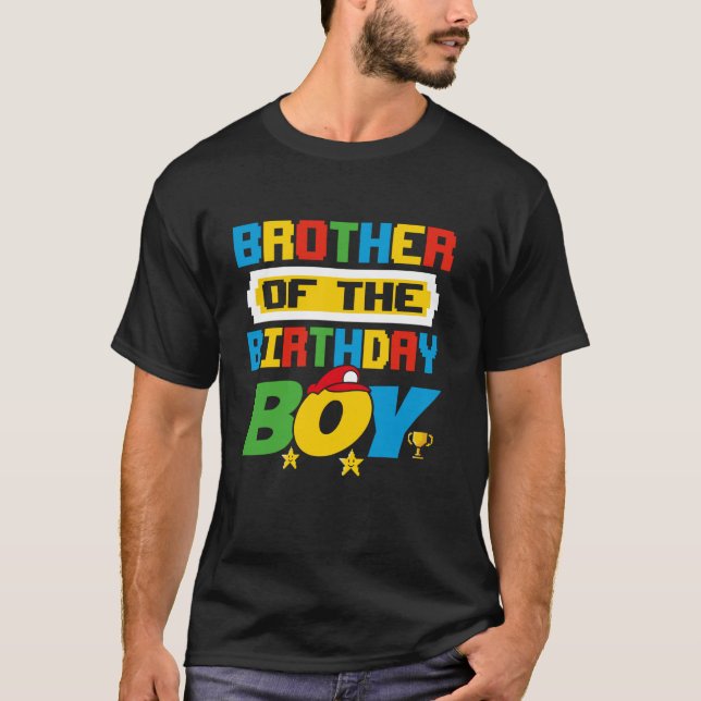 Camiseta Hermano Del Juego De Niños De Cumpleaños Gaming Fa (Anverso)