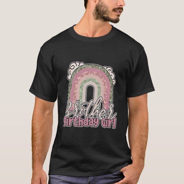 Camiseta Hermano Del Leopardo Del Arcoíris De Cumpleaños (Anverso)