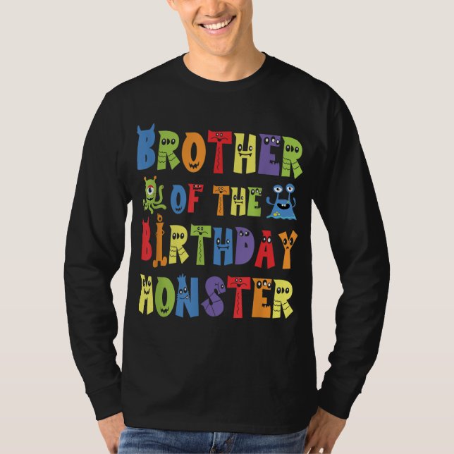Camiseta Hermano Del Monstruo Del Cumpleaños Alien Kid B-da (Anverso)