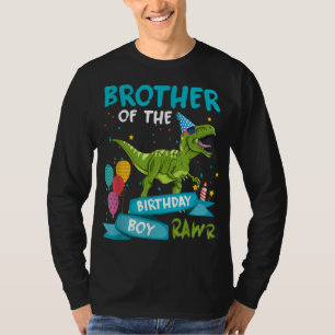 Camiseta Hermano del niño cumpleaños T-Rex Dinosaur Birthda
