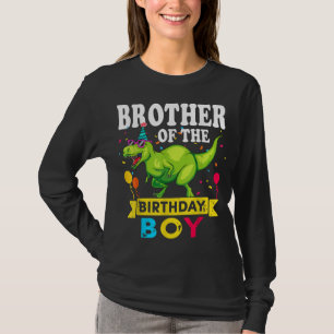 Camiseta Hermano del niño cumpleaños T-Rex RAWR Dinosaur Bi