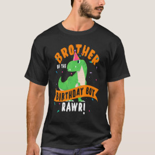 Camiseta Hermano Del Niño De Cumpleaños Dinosaurio Cute