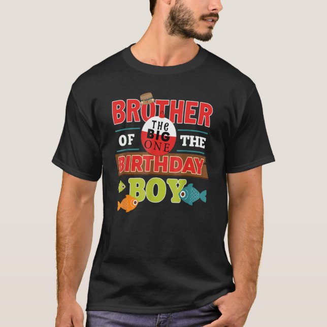 Camiseta Hermano Del Niño De Cumpleaños Gran Familia Pesque (Anverso)