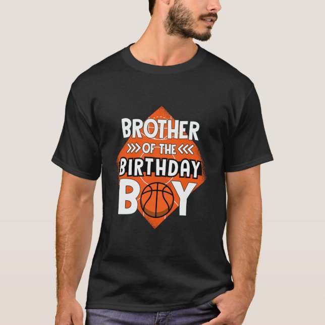 Camiseta Hermano Del Niño De Cumpleaños Hermano Bysketbyll  (Anverso)