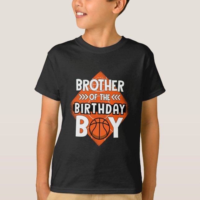 Camiseta Hermano Del Niño De Cumpleaños Hermano Bysketbyll  (Anverso)