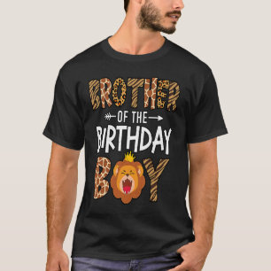 Camiseta Hermano del niño de cumpleaños, león, chico de rey