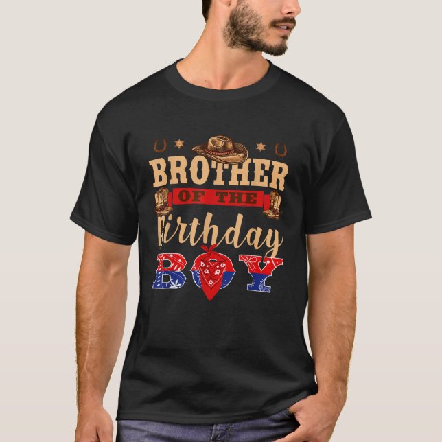 Camiseta Hermano del niño de cumpleaños Matchin Cowboy Occi