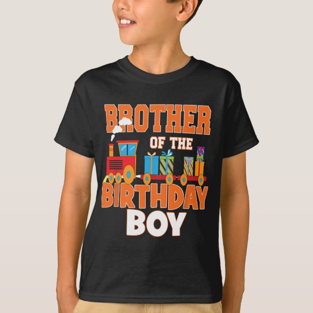 Camiseta Hermano Del Niño Del Cumpleaños Tren A Amante De L (Anverso)