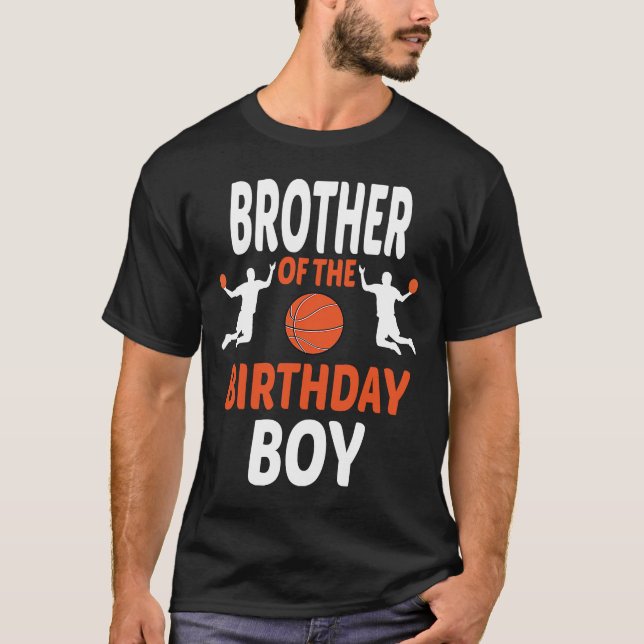 Camiseta Hermano del novio de cumpleaños de basketball (Anverso)