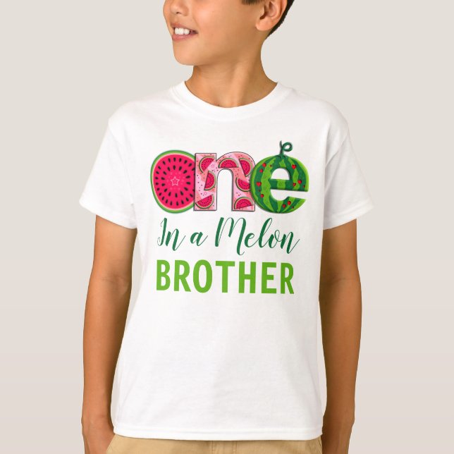 Camiseta Hermano del primer cumpleaños | Una en un melón (Anverso)