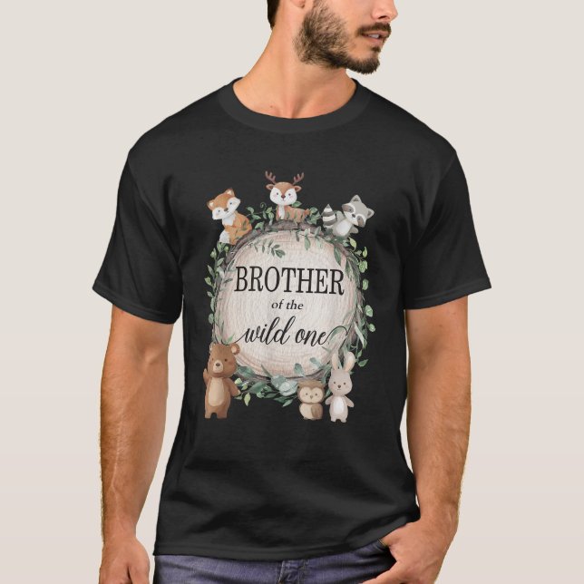 Camiseta Hermano del Salvaje Bosque Forestal Animales 1s (Anverso)