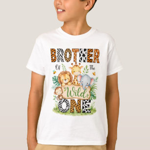 Camiseta Hermano Del Salvaje Cumpleaños Número Uno Niño Jun