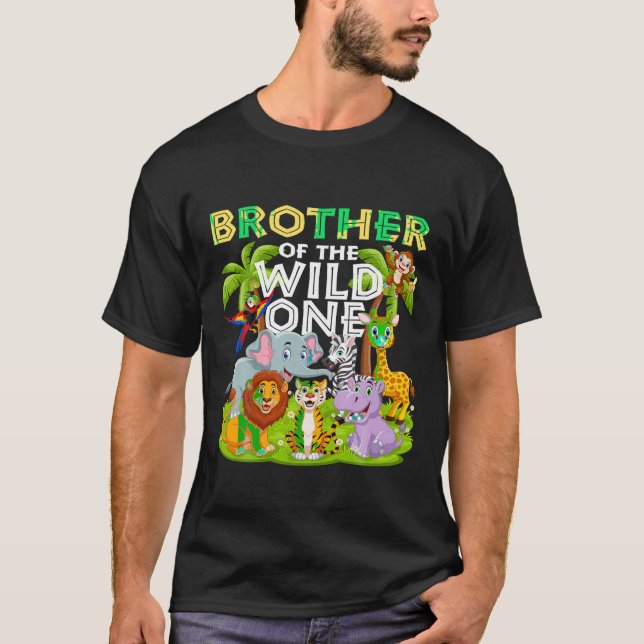 Camiseta Hermano Del Salvaje Safari Animal Zoológico De Un  (Anverso)
