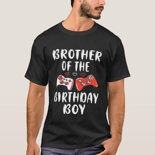 Camiseta Hermano Del Videojuego De Birthday Boy Bro Bday Pa (Anverso)