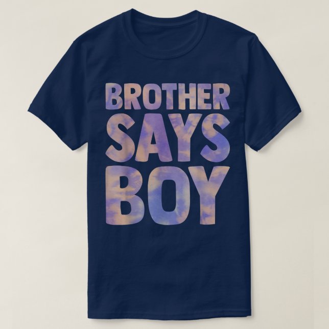 Camiseta hermano dice que el sexo masculino revela el anunc (Diseño del anverso)
