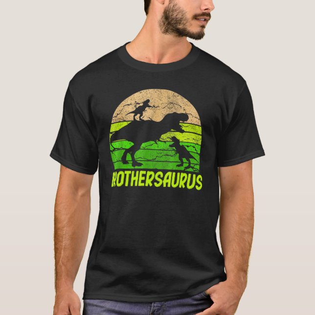 Camiseta Hermano Dinosaurio Brothersaurus 2 Dos Niños Chris (Anverso)
