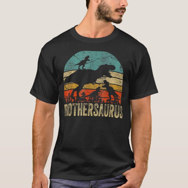 Camiseta Hermano Dinosaurio Brothersaurus 3 Dos Niños Chris (Anverso)