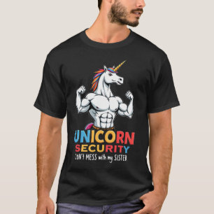 Camiseta Hermano Divertido Unicornio Seguridad No Jodas Con