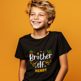 Camiseta Hermano Elfo Tipografía Diversión Familia Pareo