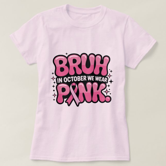 Camiseta Hermano, en octubre usamos rosa (Diseño del anverso)