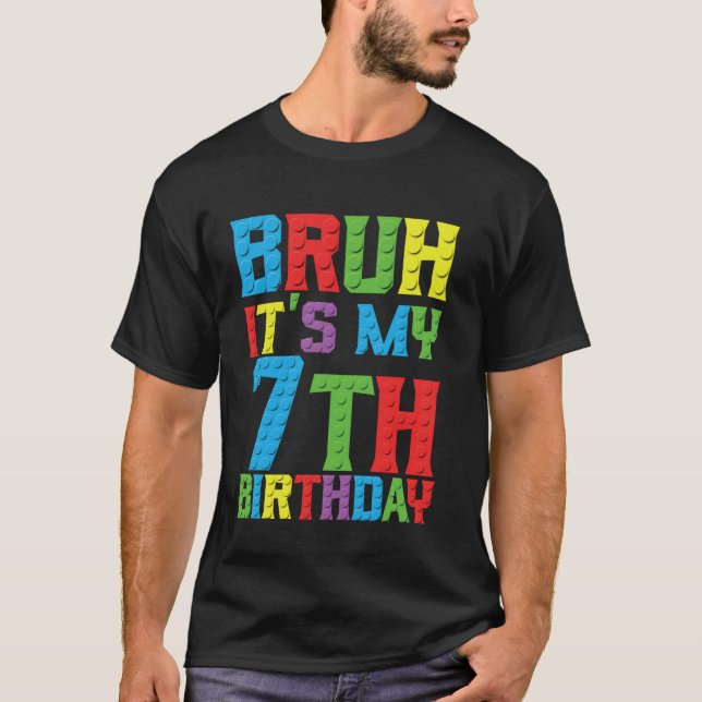 Camiseta Hermano es mi cumpleaños 7 años Maestro Constructo (Anverso)