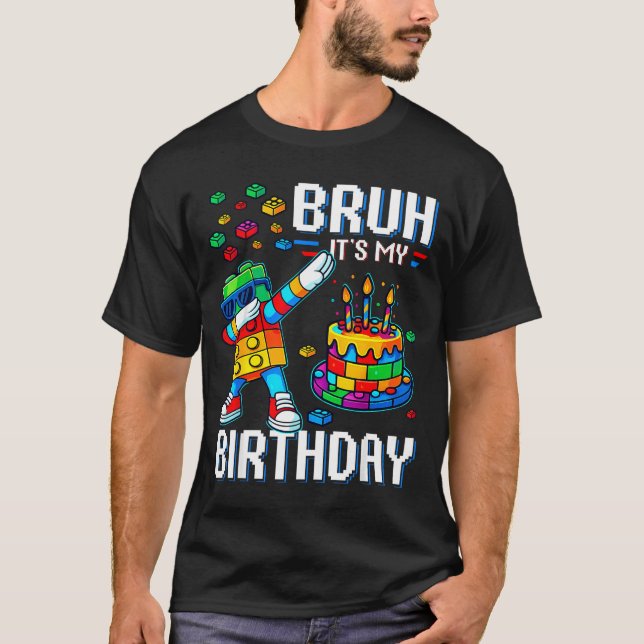 Camiseta Hermano Es Mi Cumpleaños Maestro Constructor Dabbi (Anverso)