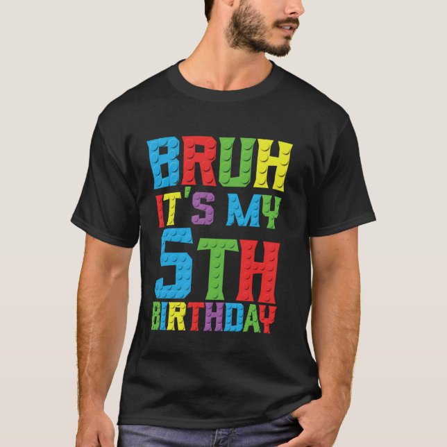 Camiseta Hermano es mi cumpleaños Maestro Constructor de 5  (Anverso)
