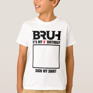 Camiseta Hermano Es Mi Cumpleaños Número 9 Mi Firma