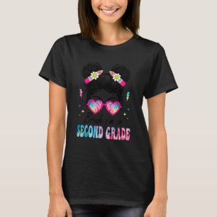 Camiseta Hermano, estoy en segundo grado, moño despeinado, 