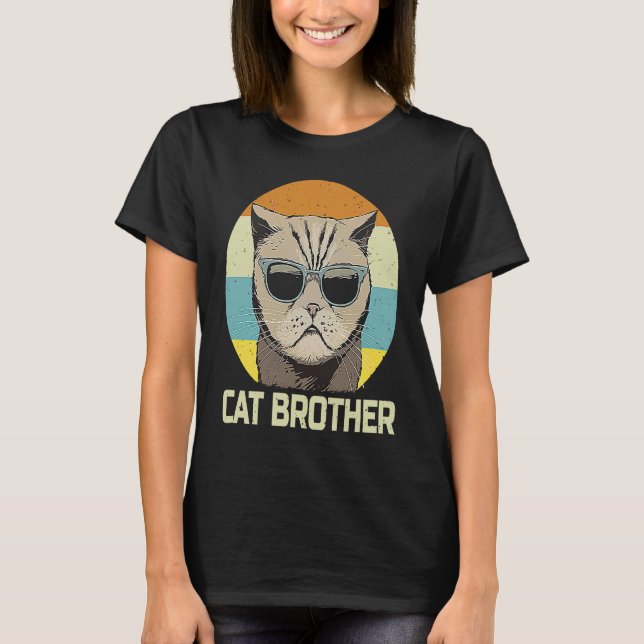Camiseta Hermano Gato Gráfico Retro Chicos Hombres (Anverso)