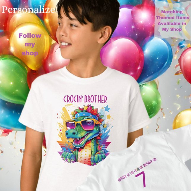 Camiseta Hermano Hermana Primo Cumpleaños Cocodrilo Camiset (Subido por el creador)