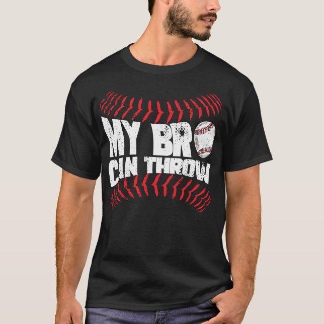Camiseta Hermano Hermano Funny del lanzador de béisbol (Anverso)