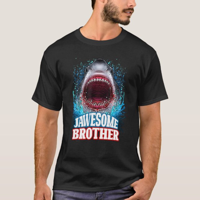 Camiseta Hermano hermano hermano gemelo Gran Animal Tiburón (Anverso)
