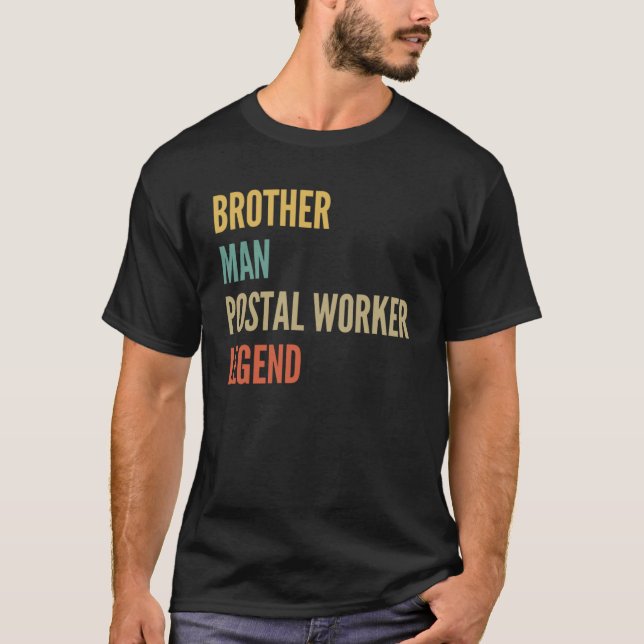 Camiseta Hermano Hombre Leyenda de Trabajador Postal (Anverso)