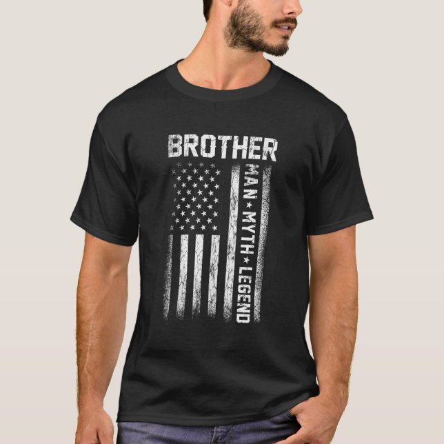 Camiseta Hermano hombre mito leyenda Bandera estadounidense (Anverso)