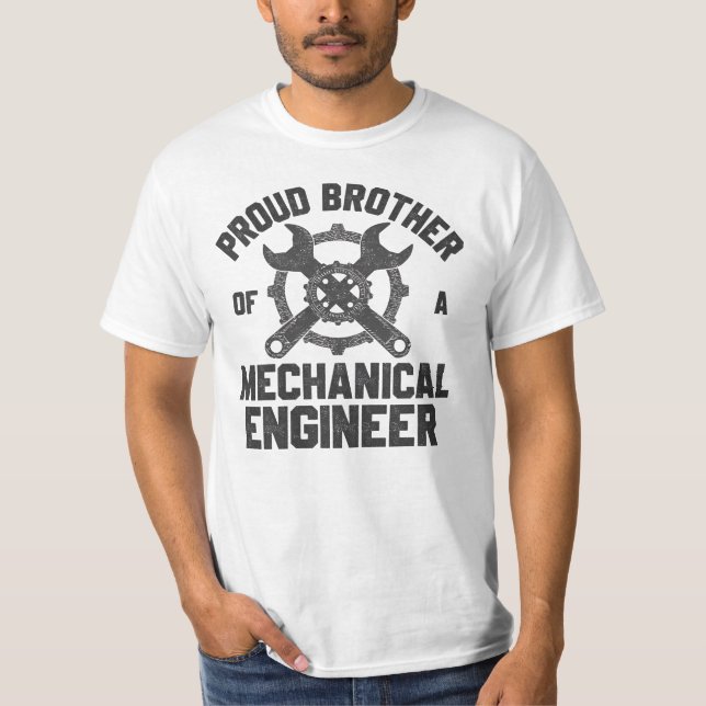 Camiseta hermano ingeniero mecánico, hermano orgulloso (Anverso)