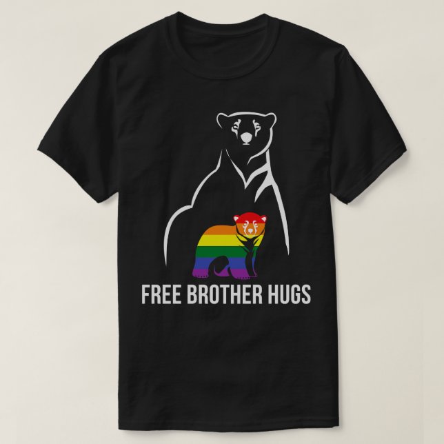 Camiseta Hermano Libre abraza el orgullo gay LGBT Hombres a (Diseño del anverso)
