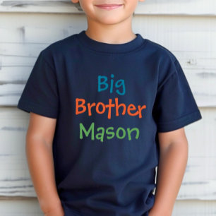 Camiseta Hermano Mayor Monograma Nombre Azul Marino Colorid