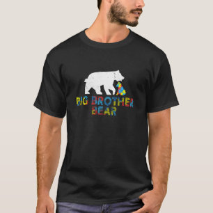 Camiseta Hermano Mayor Oso Conciencia del Autismo Orgulloso