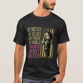 Camiseta Hermano Mi Soldado Héroe Orgulloso Ejército Herman
