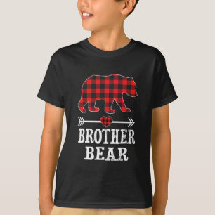 Camiseta Hermano Navidades Oso Pajama Red Plaid Buffalo