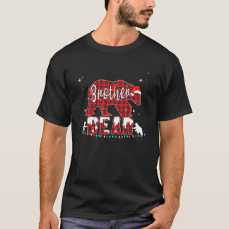 Camiseta Hermano Navidades Oso Pajama Red Plaid Buffalo Fa