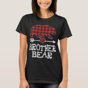 Camiseta Hermano Navidades Oso Pajama Red Plaid Buffalo Fa