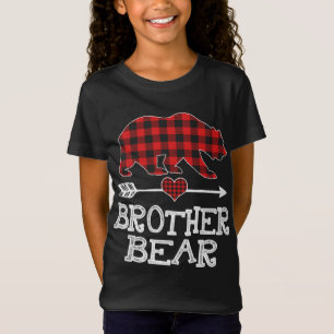Camiseta Hermano Navidades Oso Pajama Red Plaid Buffalo Fa