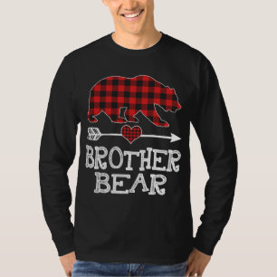 Camiseta Hermano Navidades Oso Pajama Red Plaid Buffalo Fa