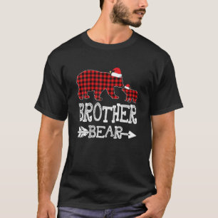 Camiseta Hermano Navidades Oso Pajama Red Plaid Buffalo Fa