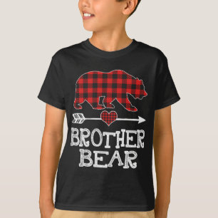 Camiseta Hermano Navidades Oso Pajama Red Plaid Buffalo Fa