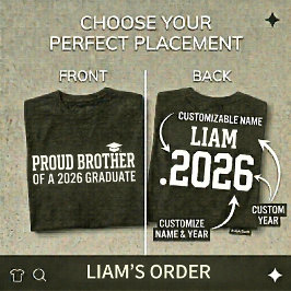 Camiseta Hermano orgulloso Clase de 2026 Graduación Persona