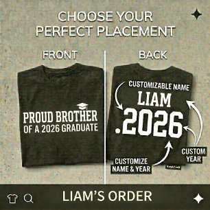 Camiseta Hermano orgulloso Clase de 2026 Graduación Persona